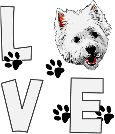 Nadruk 104cm-164cm LOVE WESTIE - Przód