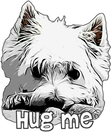 Nadruk Damska Hug Me Przytul mnie Westie West Highland White Terrier - Przód