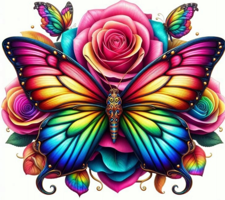 Nadruk Kolorowy motylek - Przód