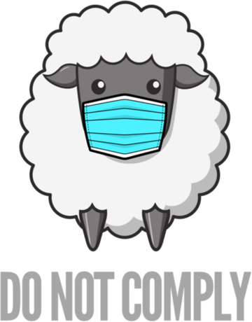 Nadruk Do not comply - owca w masce - Przód