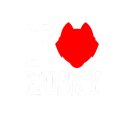 Nadruk I love Husky - czarna - Przód